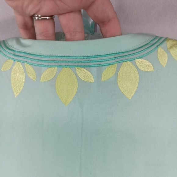 NWT/Bag Emily McCarthy New Proper Top SZ XS Yacca/Lemon 100% Tencel $220 MSRP - Picture 14 of 16